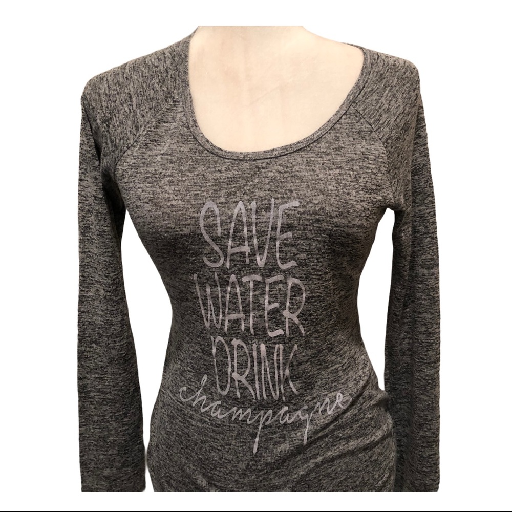 Long sleeve top “Save Water Drink Wine”